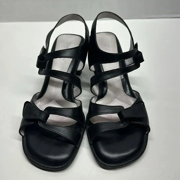 BeautiFeel High Heel Shoes Strappy Open Toe Anke Strap Leather Black Size 38 8 - Picture 3 of 11